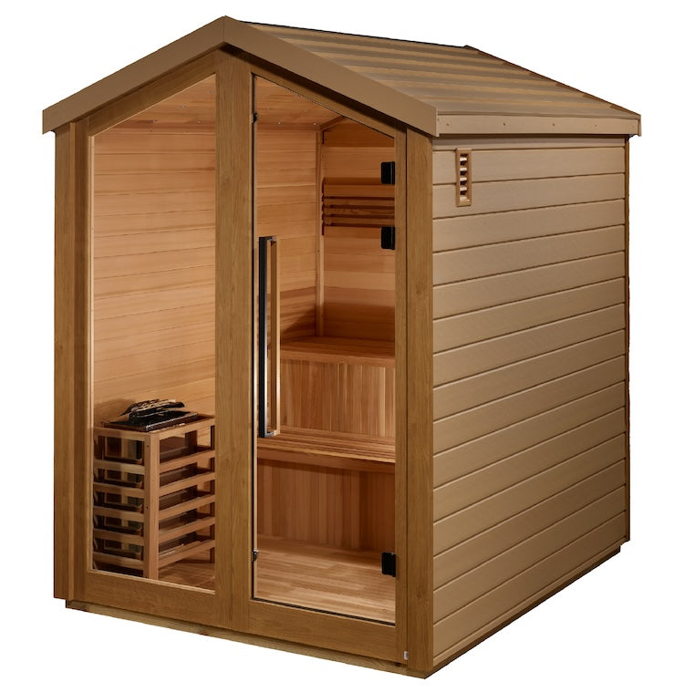 Golden Designs Kaarina 6 Person Outdoor Traditional Sauna - Canadian Red Cedar Interior Saunas Golden Designs