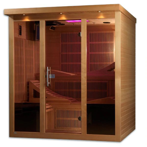 Golden Designs Monaco 6-person PureTech™ Near Zero EMF FAR Infrared Sauna (Canadian Hemlock) Saunas Golden Designs