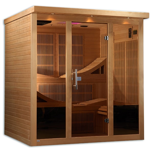 Golden Designs Monaco 6-person PureTech™ Near Zero EMF FAR Infrared Sauna (Canadian Hemlock) Saunas Golden Designs