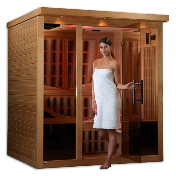 Golden Designs Monaco 6-person PureTech™ Near Zero EMF FAR Infrared Sauna (Canadian Hemlock) Saunas Golden Designs Default Title