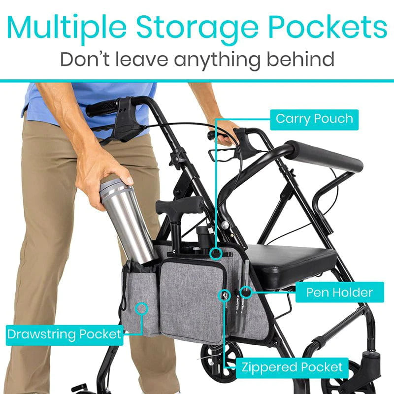 Vive Health MOB1049GRY Rollator Side Bag Mobility Accessories Vive Health   