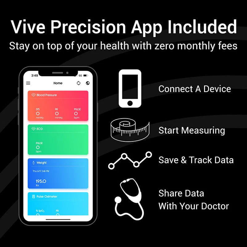 Vive Health DMD1052MAR Digital Marble Smart Scale Digital Measuring Devices Vive Health   