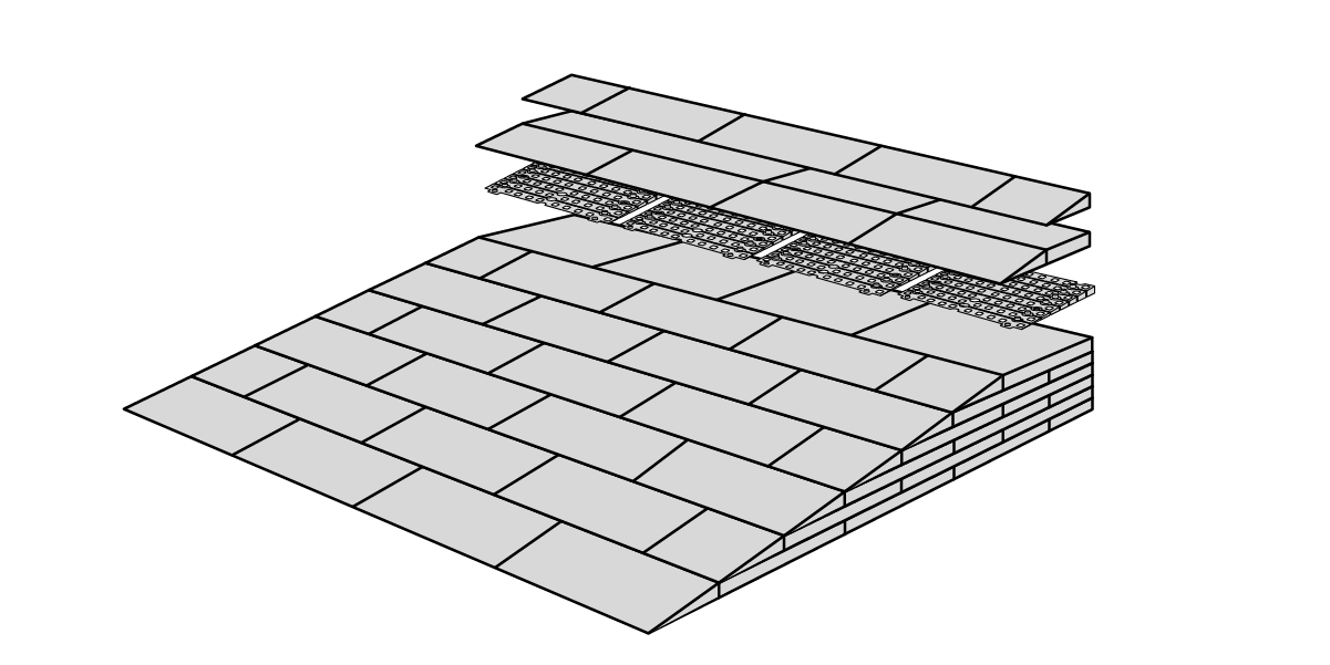 Stepless Excellent Ramp Kit 4 - Height 10,8 – 16,3 cm Ramp Guldmann Stepless 100cm Holes (indoor use) 