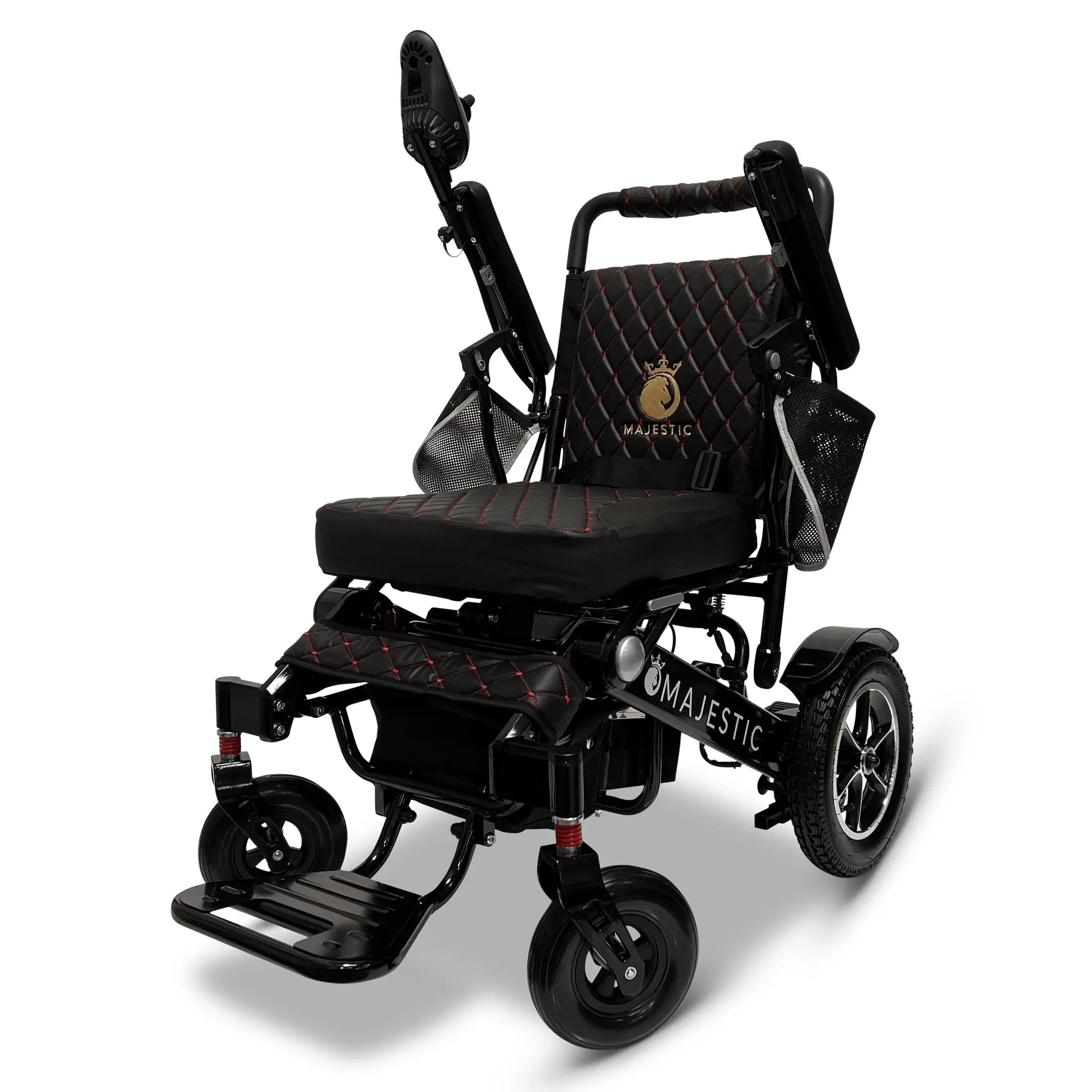ComfyGo Majestic IQ-7000 AF Auto Folding Remote Controlled Electric Wheelchair Electric Wheelchair ComfyGo Black Black Up To 13 Miles - 12AH Battery