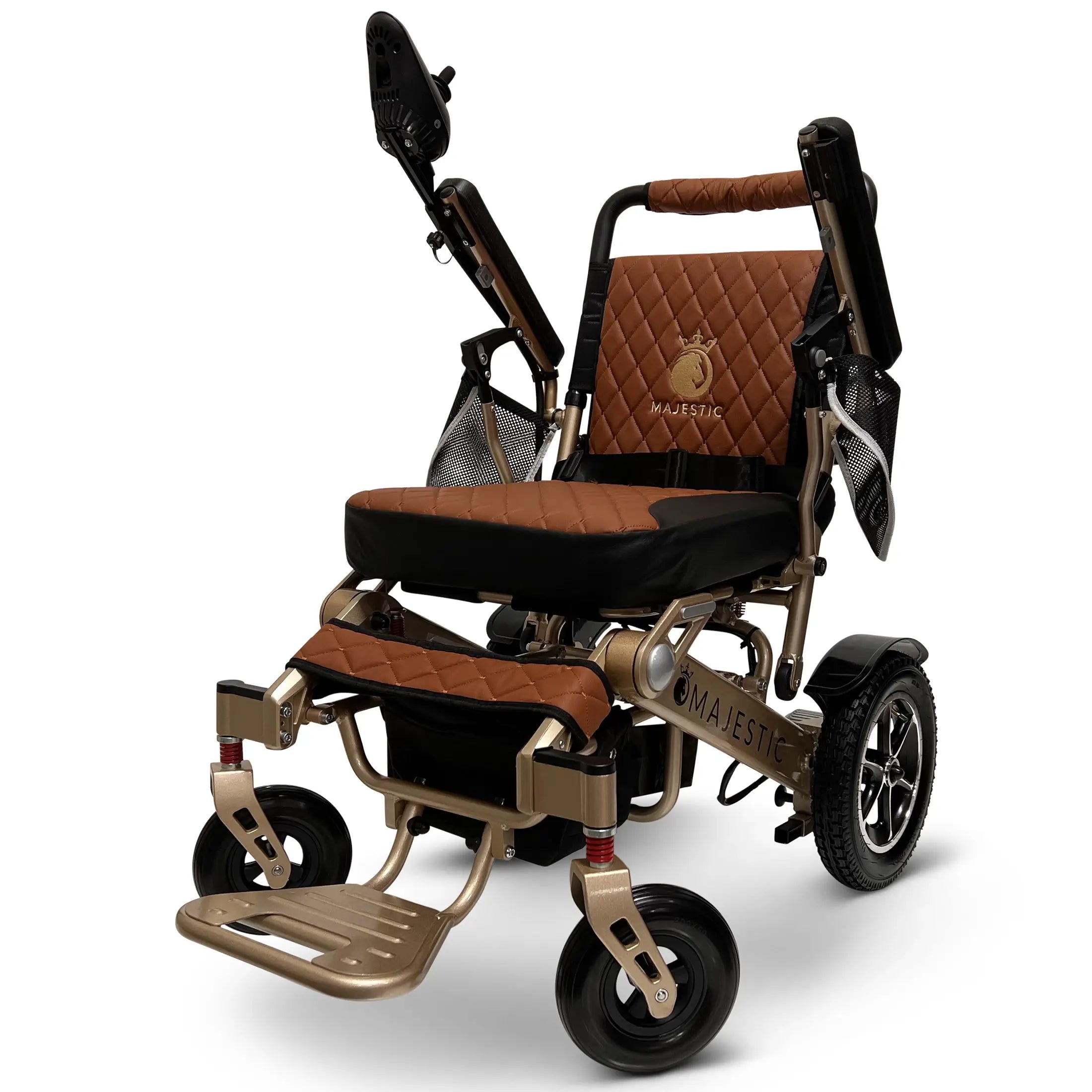ComfyGo Majestic IQ-7000 AF Auto Folding Remote Controlled Electric Wheelchair Electric Wheelchair ComfyGo Bronze Taba Up To 13 Miles - 12AH Battery