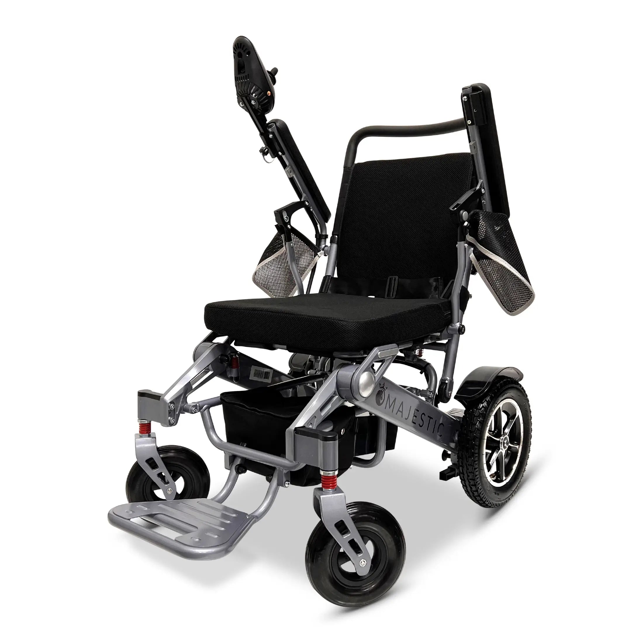ComfyGo Majestic IQ-7000 AF Auto Folding Remote Controlled Electric Wheelchair Electric Wheelchair ComfyGo Silver Standard Up To 13 Miles - 12AH Battery