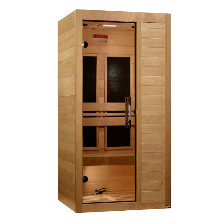 Maxxus S-Line 1-Person Low EMF FAR Infrared Sauna - Canadian Hemlock