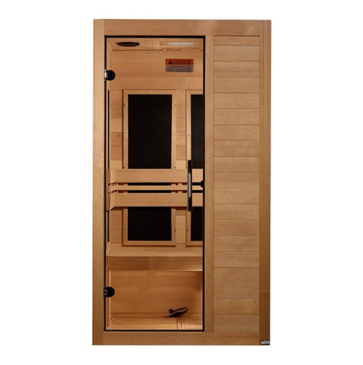 Maxxus S-Line 1-Person Low EMF FAR Infrared Sauna - Canadian Hemlock