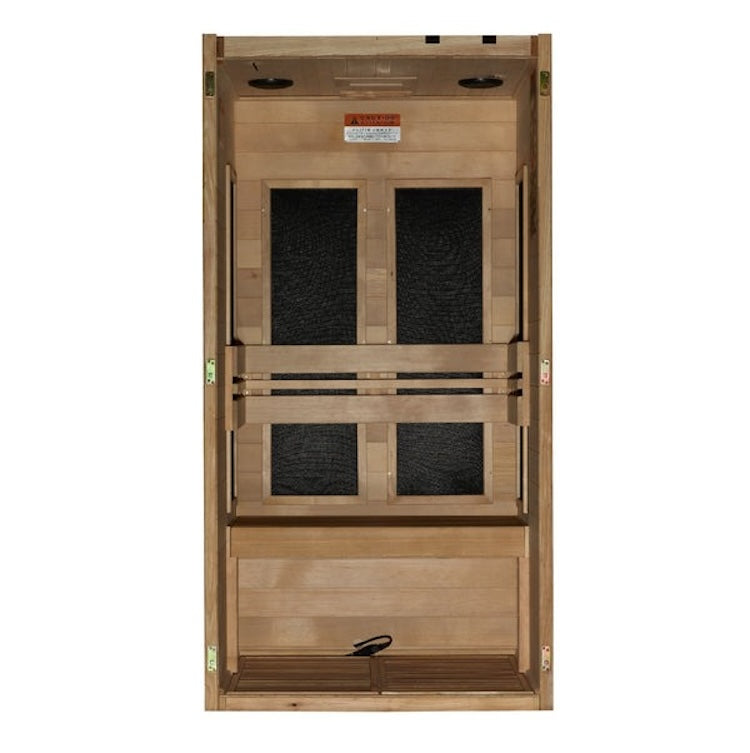 Maxxus S-Line 1-Person Low EMF FAR Infrared Sauna - Canadian Hemlock