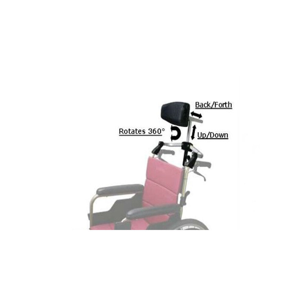 Karman Foldable Rigidfy Headrest for 7/8" Handle Frame Wheelchair Accessories Karman Healthcare   