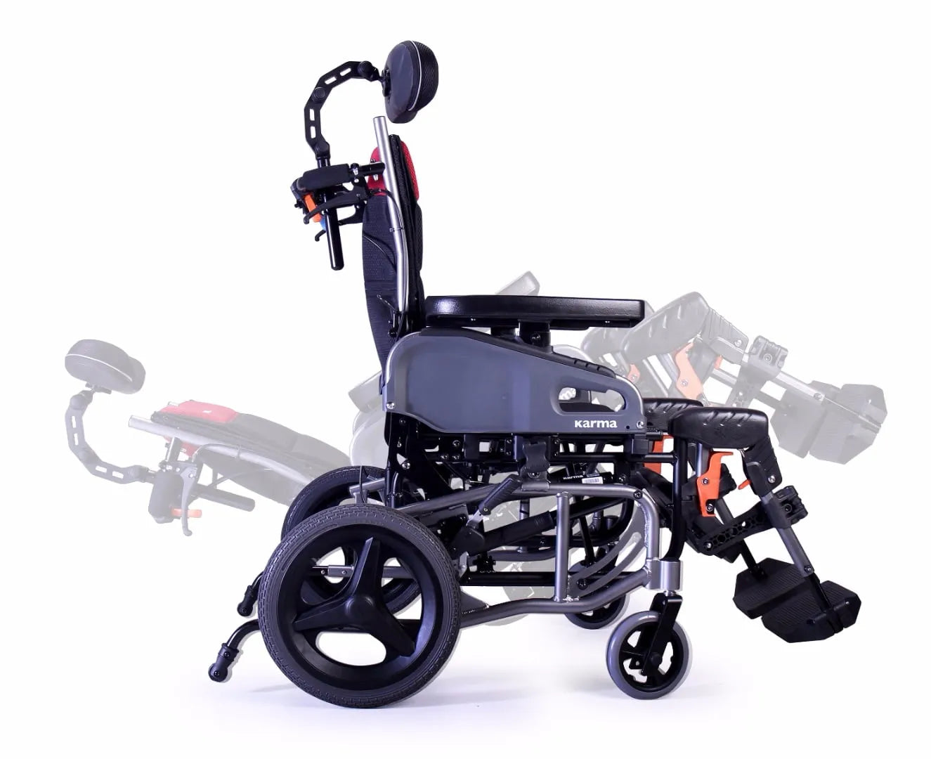 Karman VIP2-TR Tilt-in-Space Reclining Transport Wheelchair Reclining Wheelchairs Karman Healthcare   