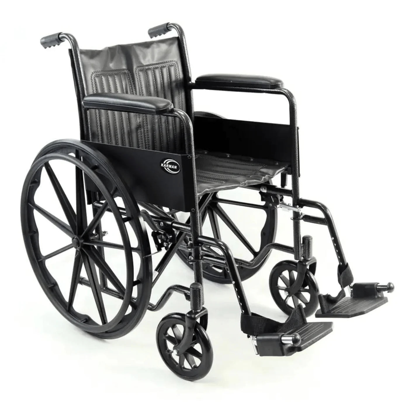 Karman KN-800T Steel Wheelchair with Fixed Armrest 18" Seat Standard Wheelchairs Karman Healthcare   