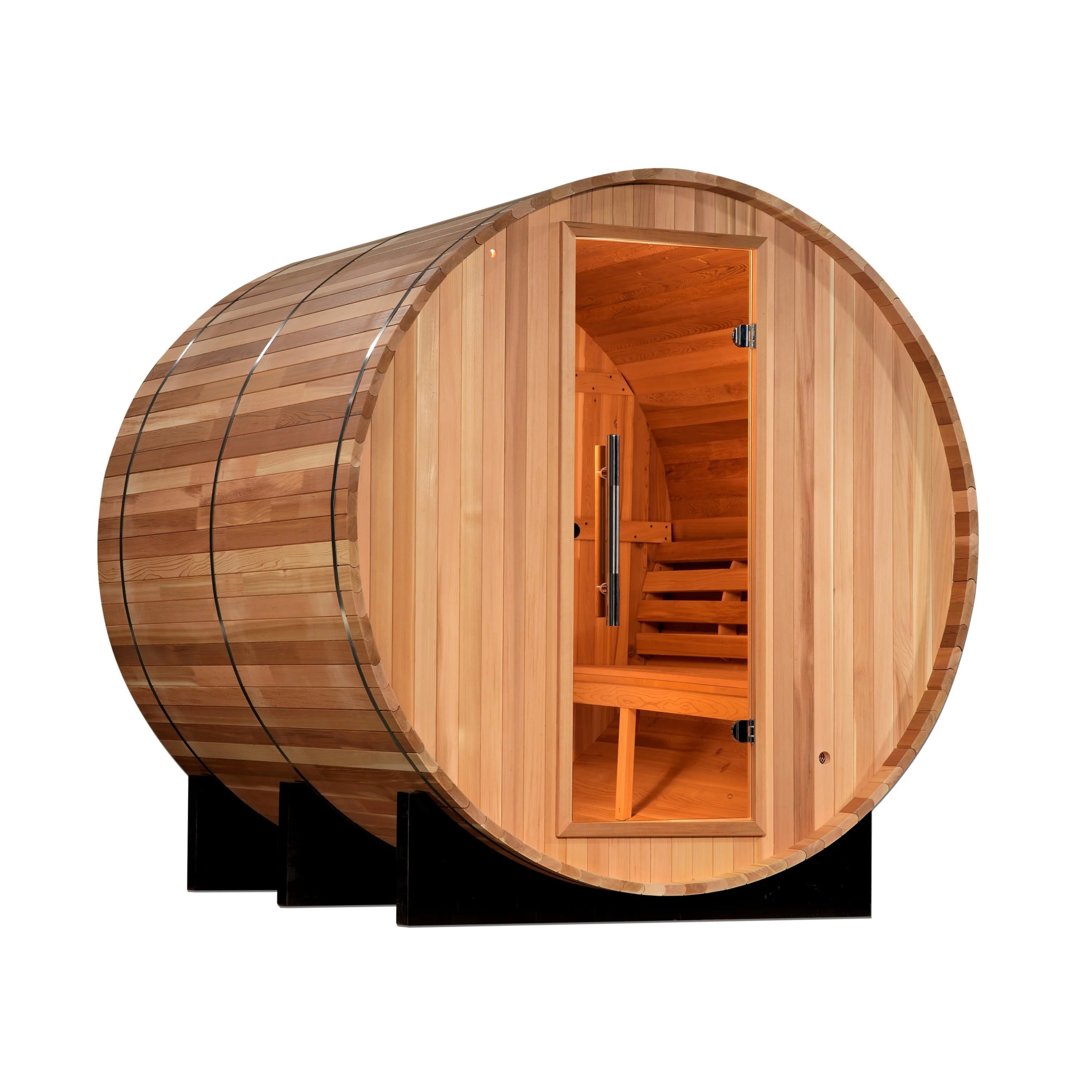 Golden Designs Uppsala Edition 4 Person Traditional Barrel Steam Sauna - Canadian Red Cedar Saunas Golden Designs