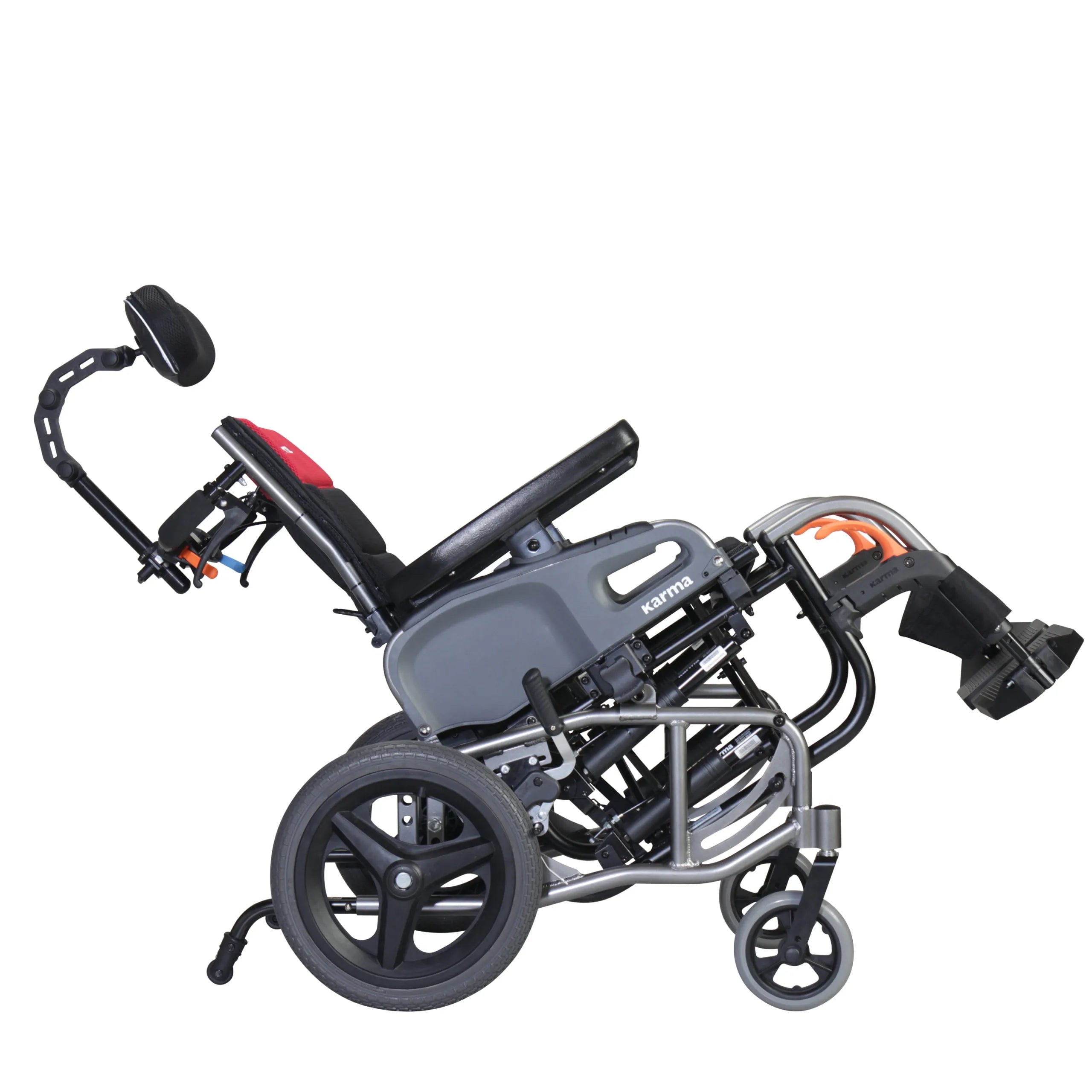 Karman VIP2-TR Tilt-in-Space Reclining Transport Wheelchair Reclining Wheelchairs Karman Healthcare 16" Swing Away (standard) 