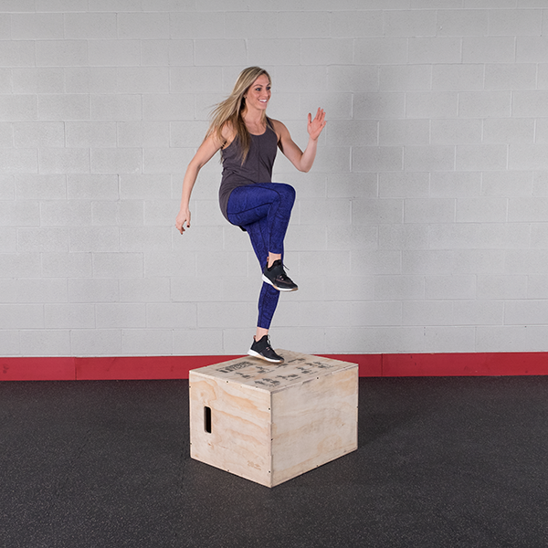 BODY-SOLID TOOLS 3-IN-1 WOODEN PLYO BOX (20", 24", 30") Strength Body-Solid   