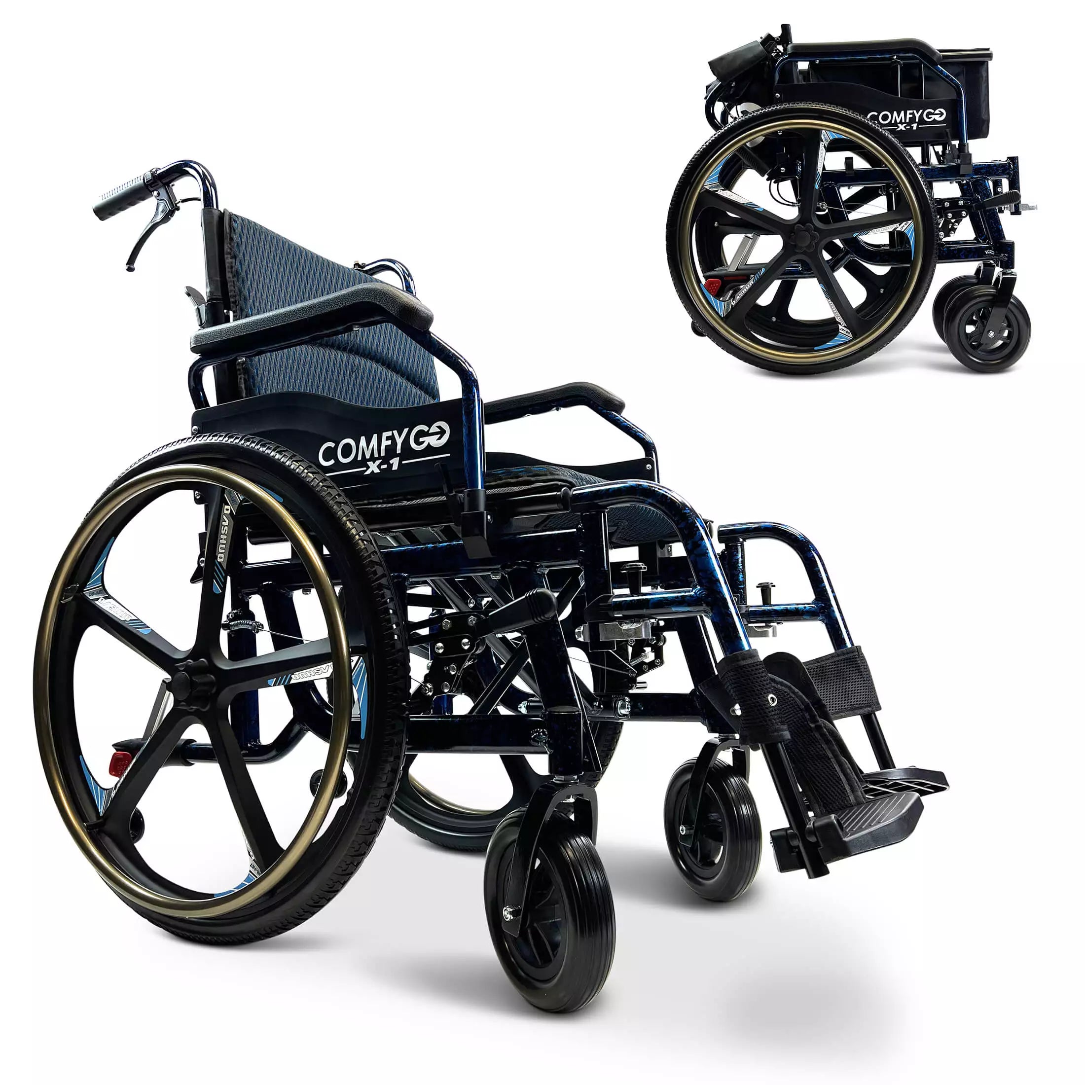 ComfyGo X-1 Lightweight Manual Wheelchair Standard Wheelchairs ComfyGo   