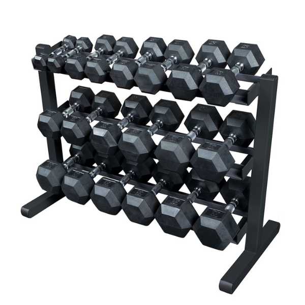 Body-Solid 3-Tier Horizontal Dumbbell Rack GDR363B Dumbbell Rack Body-Solid