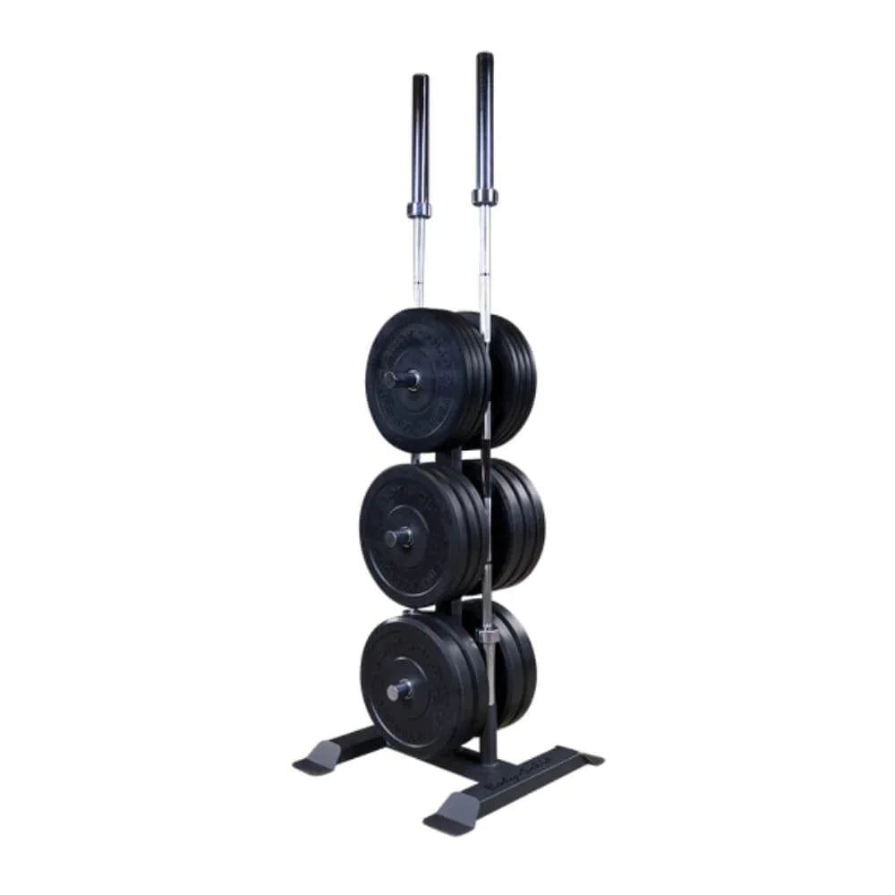 Body Solid GWT56 Olympic Weight Tree and Bar Holder Weight Plate Storage Body-Solid