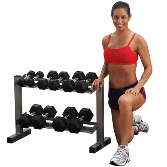 Body Solid Powerline PDR282X Two Tier Dumbbell Rack 2 Tier Dumbbell Rack Body-Solid