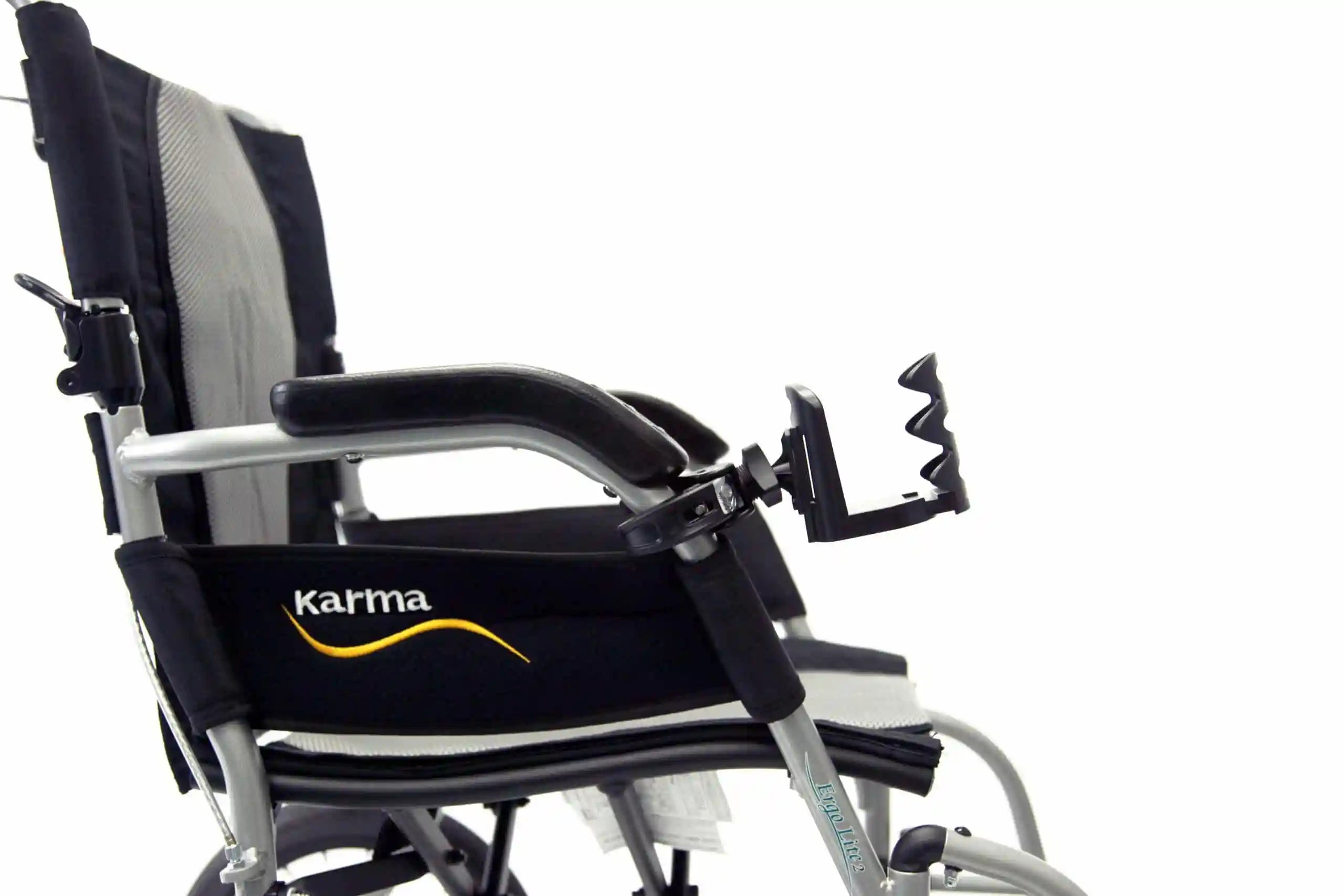 Karman CUPH-100-BK Universal Cup Holder for Wheelchair or Walker Wheelchair Accessories Karman Healthcare   