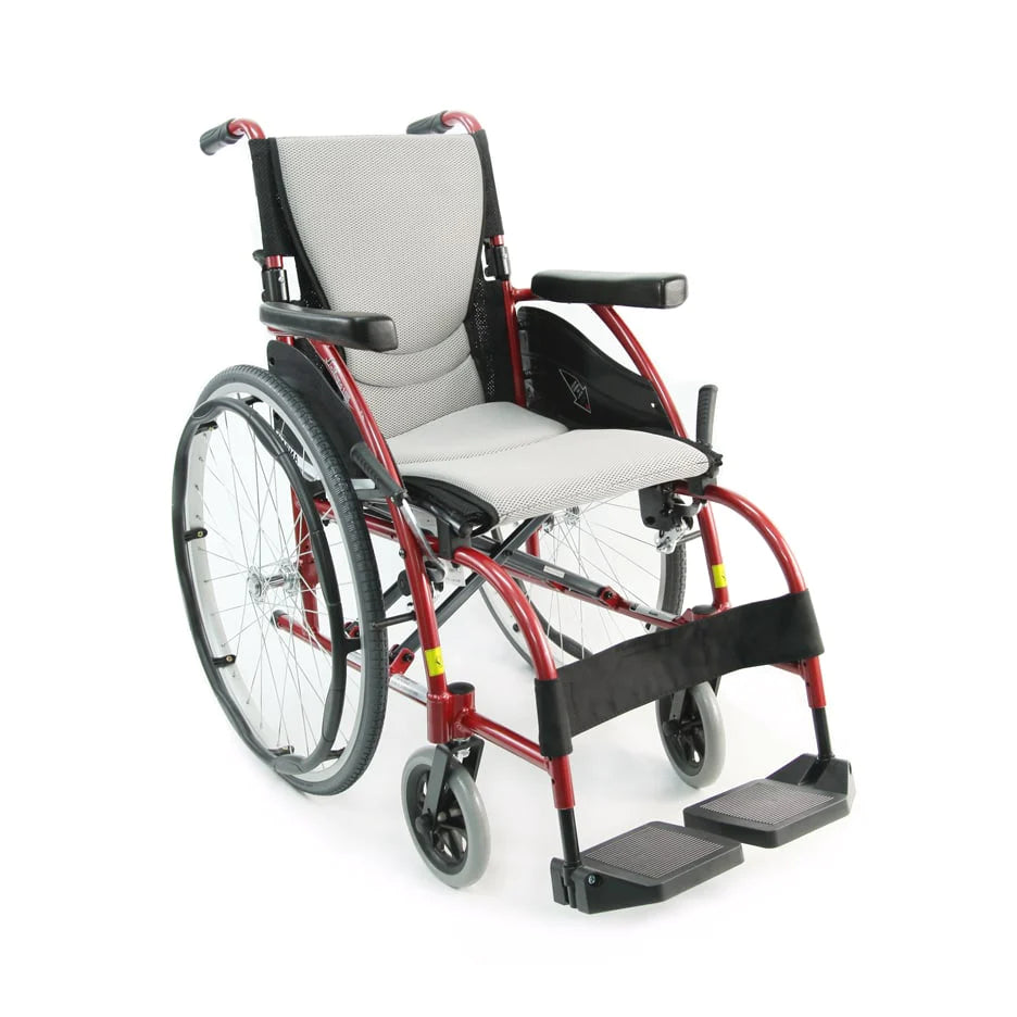 Karman S-Ergo 105 Ergonomic Wheelchair with Fixed Footrest Ergonomic Wheelchairs Karman Healthcare 16" Red 