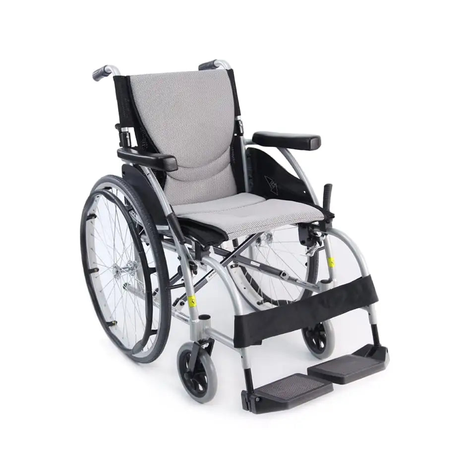 Karman S-Ergo 105 Ergonomic Wheelchair with Fixed Footrest Ergonomic Wheelchairs Karman Healthcare 16" Silver 