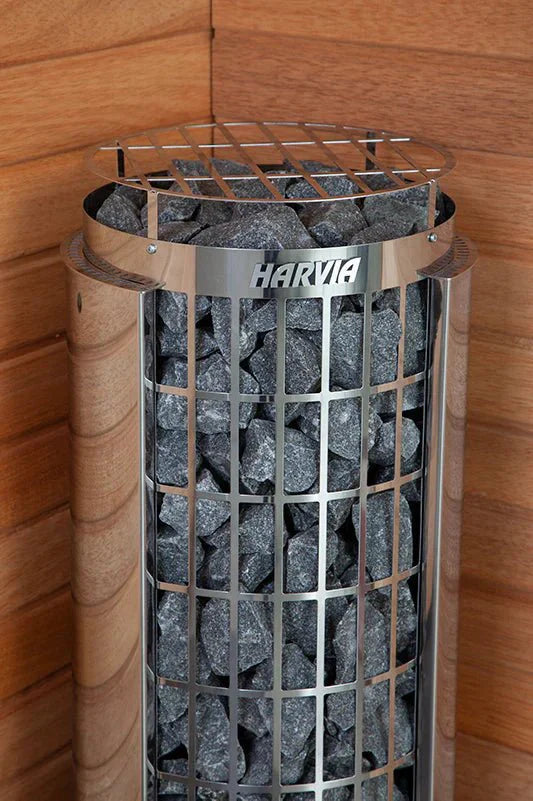 Harvia Cilindro Half Series 8kW Stainless Steel Electric Sauna Heater at 240V 1PH