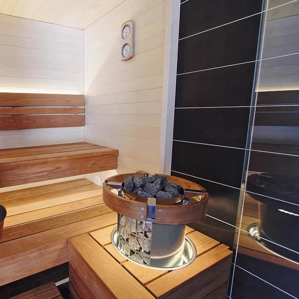 Harvia Cilindro Half Series 8kW Stainless Steel Electric Sauna Heater at 240V 1PH