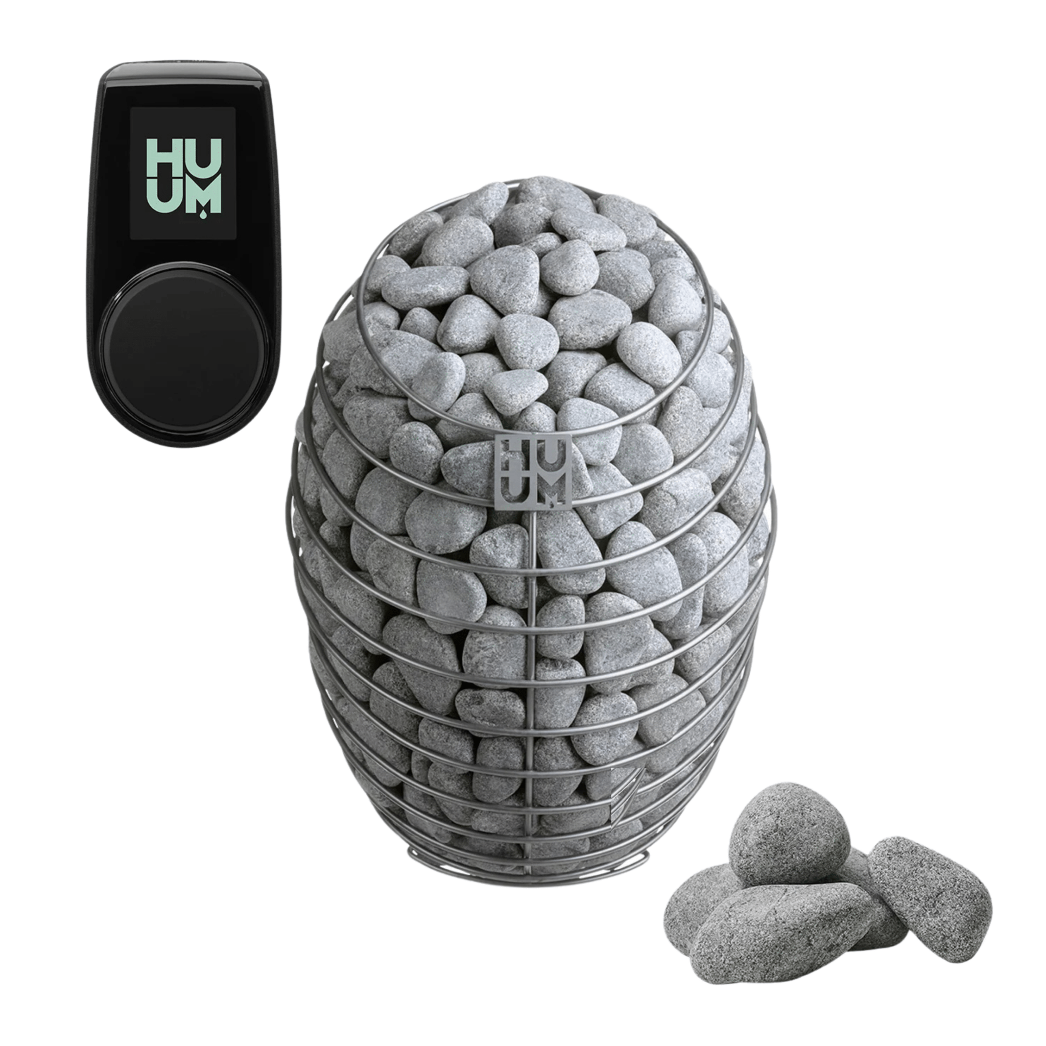 HUUM DROP Series 6.0kW Sauna Electric Heater Package - UKU Local Black (Heater + Control + Stones) Residential Sauna Heaters HUUM 6 KW Huum UKU Local Sauna Control- BLACK With Stones