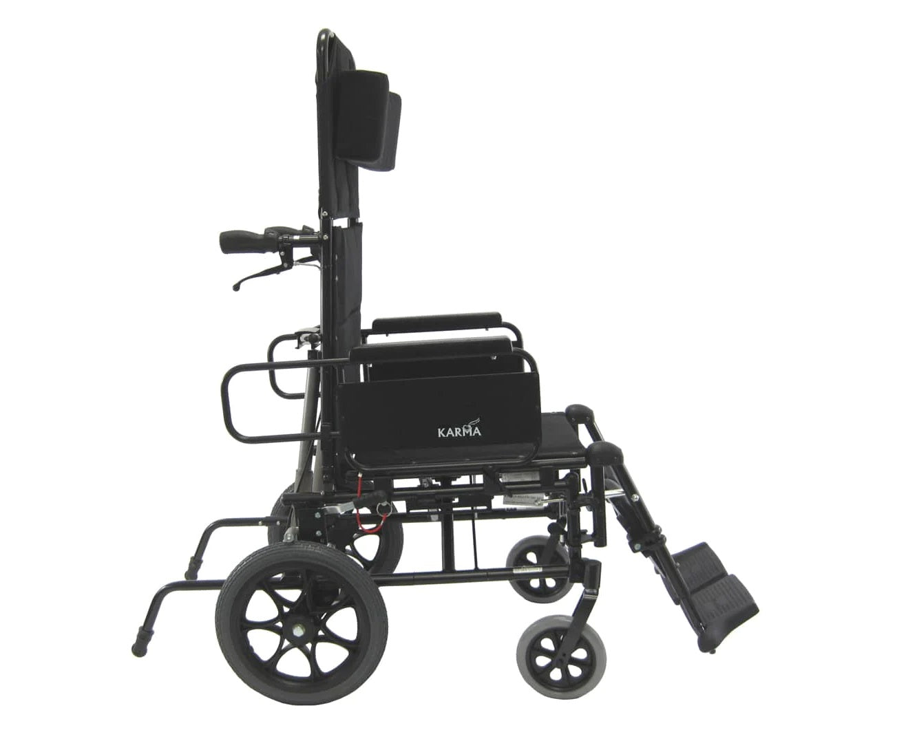 Karman KM-5000-TP Transport Lightweight Reclining Wheelchair with Removable Desk Armrest Reclining Wheelchairs Karman Healthcare   