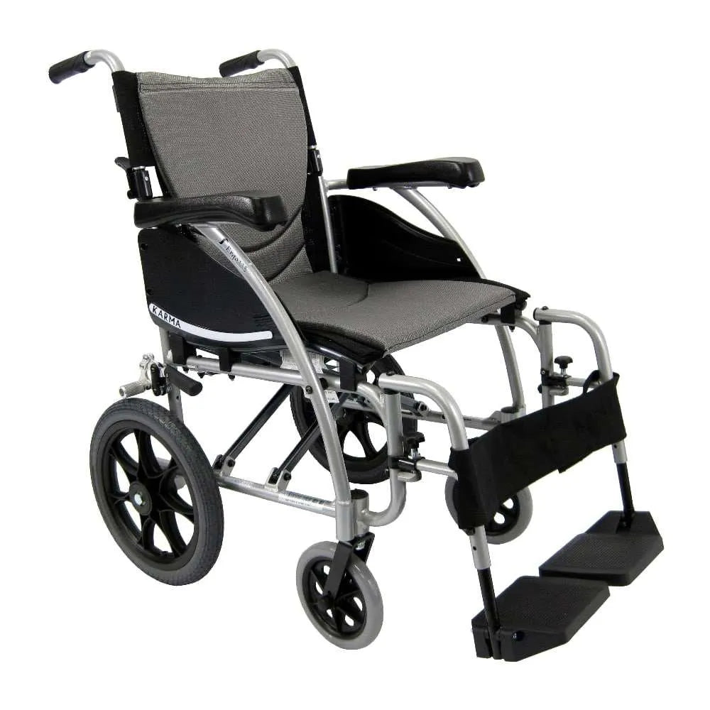 Karman S-Ergo 115 Ergonomic Transport Wheelchair with Swing Away Footrest Ergonomic Wheelchairs Karman Healthcare 16" Wheel lock (standard) 