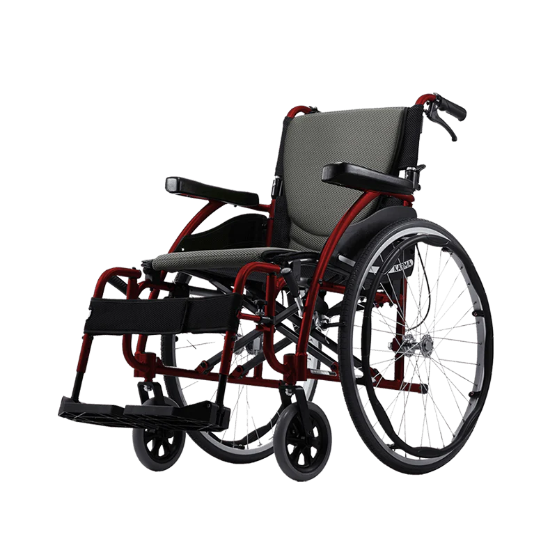 Karman S-Ergo 115 Ultra Lightweight Ergonomic Wheelchair with Swing Away Footrest Ultra Lightweight Wheelchairs Karman Healthcare 16" Red Fixed (standard)