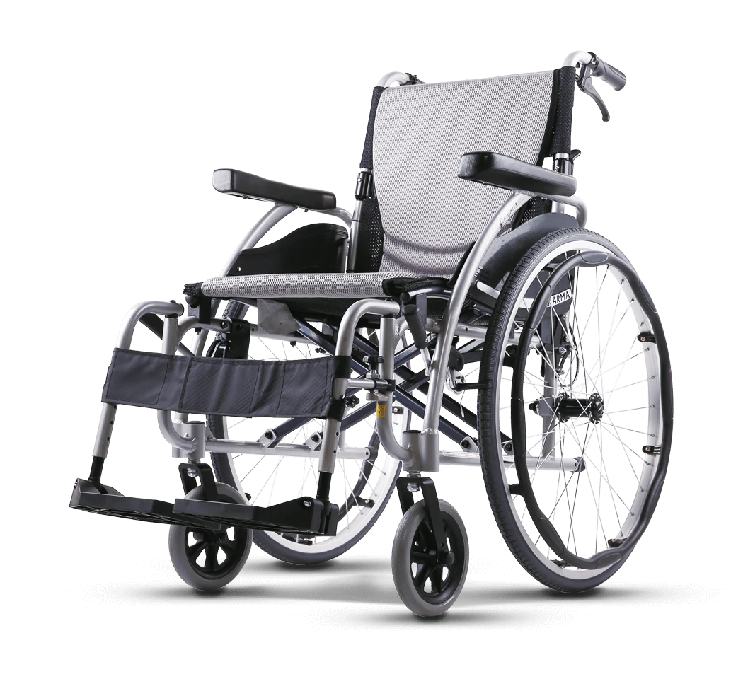Karman S-Ergo 115 Ultra Lightweight Ergonomic Wheelchair with Swing Away Footrest Ultra Lightweight Wheelchairs Karman Healthcare 16" Silver Fixed (standard)