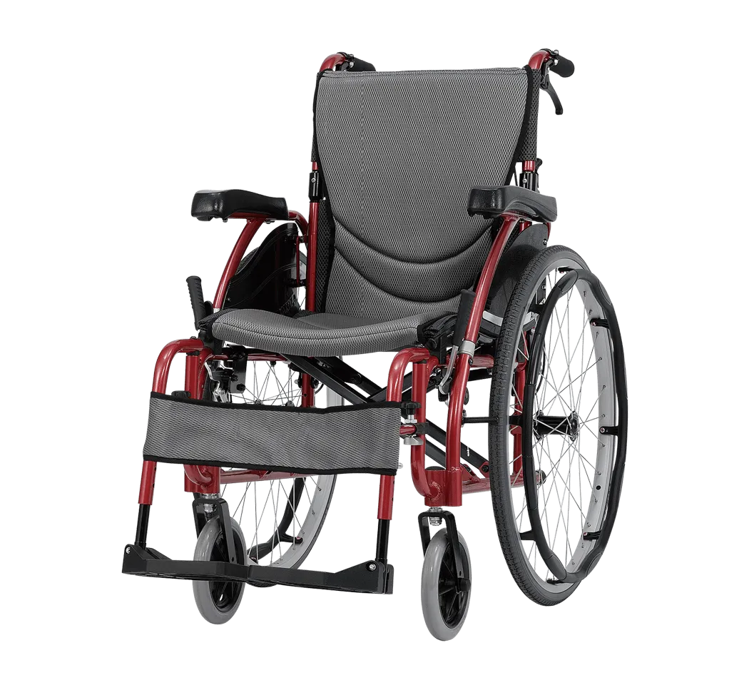 Karman S-Ergo 125 Ergonomic Wheelchair with Flip-Back Armrest and Swing Away Footrest Ergonomic Wheelchairs Karman Healthcare 16" Red 