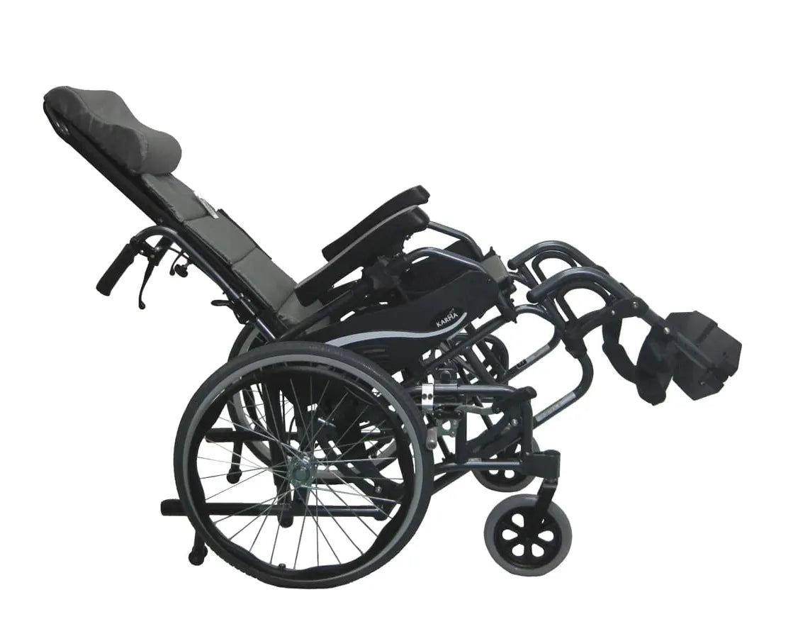 Karman VIP-515 Tilt in Space Lightweight Reclining Wheelchair with 20" inch Rear Wheels Reclining Wheelchairs Karman Healthcare 16" Swing Away (standard) 