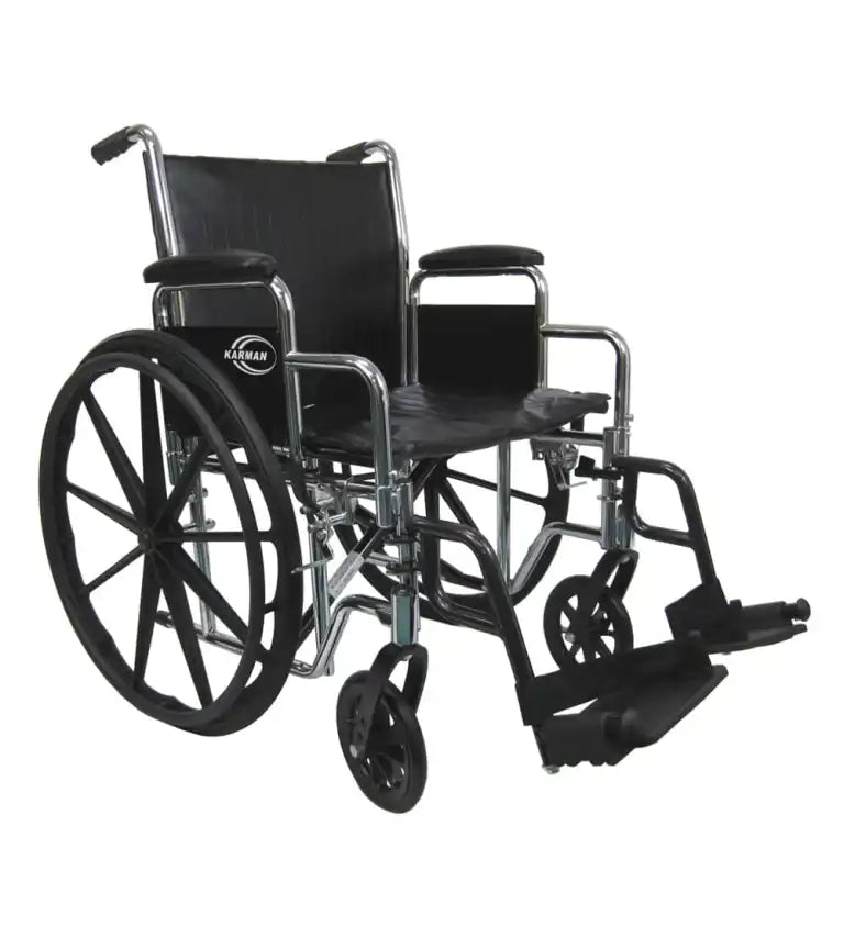 Karman KN-920 20" Seat Heavy Duty Wheelchair with Removable Armrest and Adjustable Seat Height Bariatric Wheelchairs Karman Healthcare   