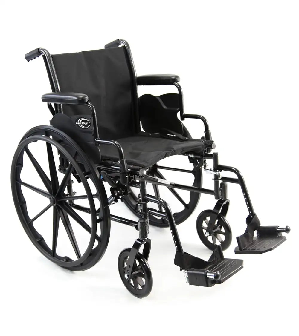 Karman LT-700T Height Adjustable Seat Lightweight Steel Wheelchair with Removable Armrest Standard Wheelchairs Karman Healthcare 16"  