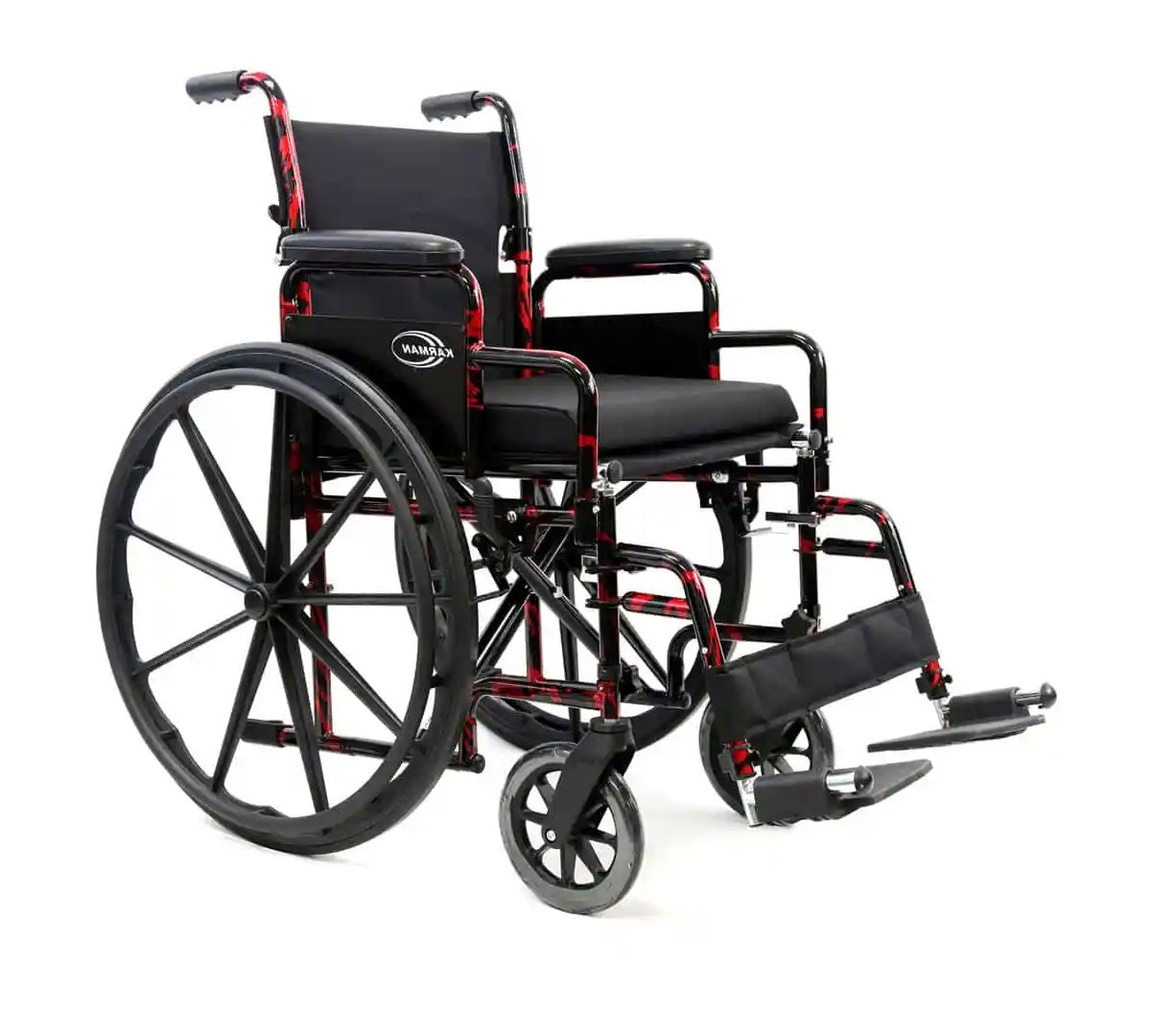 Karman LT-770Q Lightweight Wheelchair Red Streak with Quick Release Wheels Standard Wheelchairs Karman Healthcare   