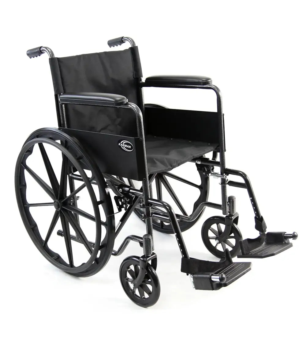 Karman LT-800T Lightweight Steel Wheelchair with Fixed Armrest Standard Wheelchairs Karman Healthcare 16"  