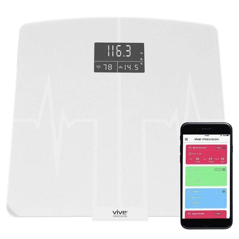 Vive Health Digital Heart Rate Scale Compatible with Smart Devices Digital Measuring Devices Vive Health White  