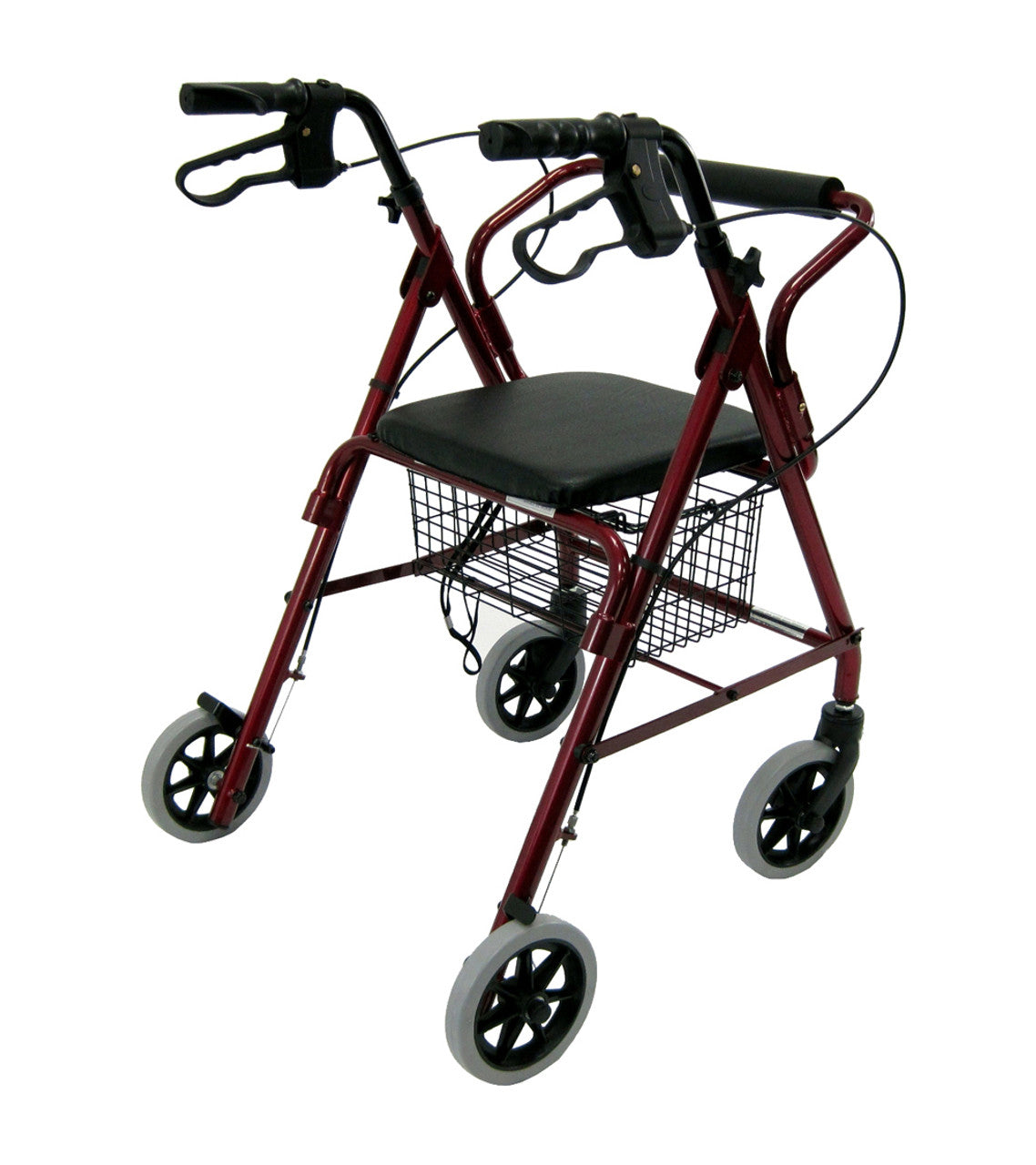 Karman R-4100 Low Seat Rollator with Loop Brakes, Padded Seat, and Basket Walkers & Rollators Karman Healthcare   