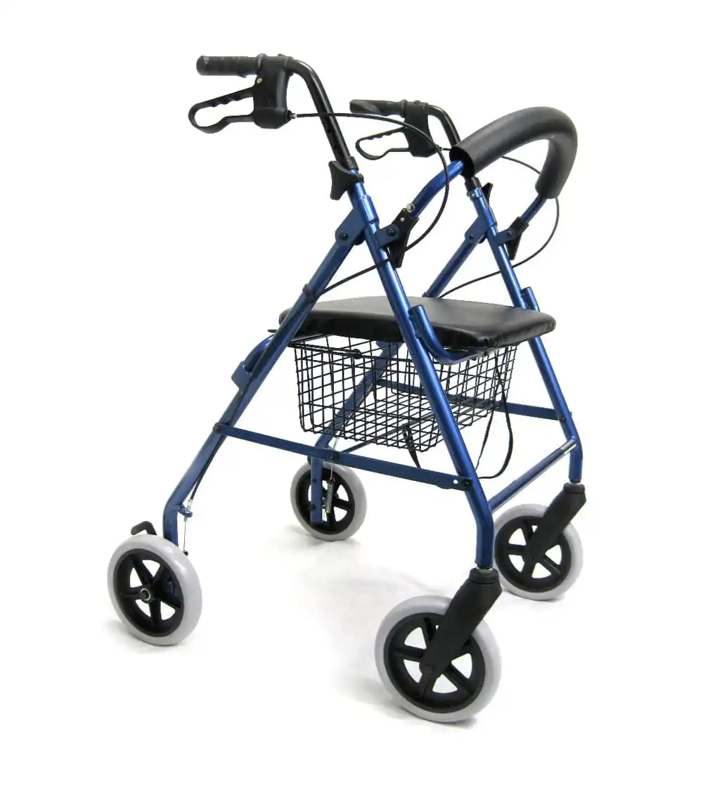 Karman R-4608 Large All Terrain Lightweight Rollator with 8" inch Casters and Padded Seat Walkers & Rollators Karman Healthcare Blue  