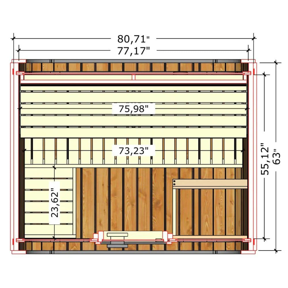 SaunaLife Model CL5G (4 Person Sauna) SaunaLife