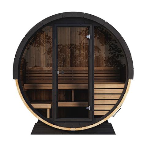 SaunaLife Model EE6G Sauna Barrel Glass Front Wall (3 Person Sauna) SaunaLife