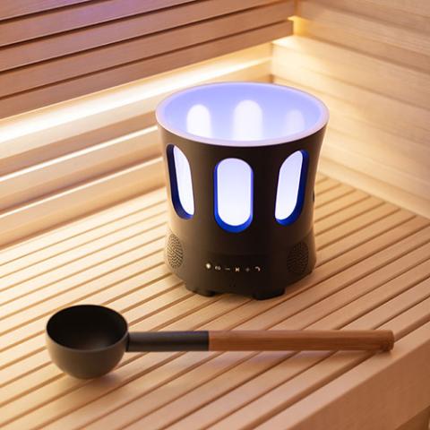 SaunaLife SaunaZone Bluetooth Speaker, Sauna Bucket, with Lights SaunaLife