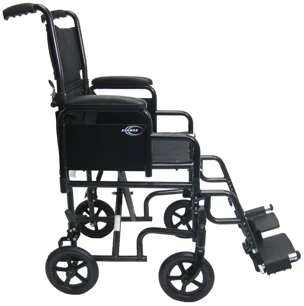 Karman T-2700 Transport Wheelchair with Removable Armrest and Footrest transport wheelchairs Karman Healthcare   