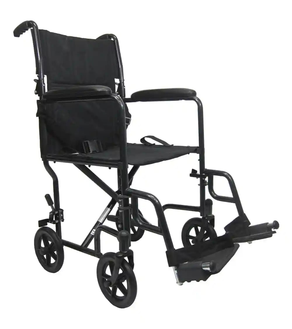 Karman LT-2017, LT-2019 Lightweight Transport Chair with Removable Footrest transport wheelchairs Karman Healthcare 17" Black 