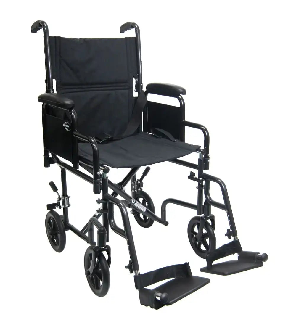 Karman T-2700 Transport Wheelchair with Removable Armrest and Footrest transport wheelchairs Karman Healthcare 17"  