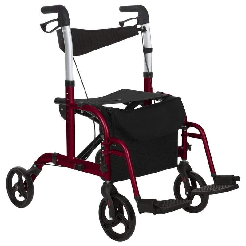 Vive Health Wheelchair Rollator Mobility Vive Health Red  