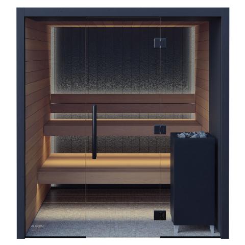 Auroom Vulcana Indoor Cabin Sauna Kit Indoor Sauna Auroom Left Thermo-Aspen 79" x 79"